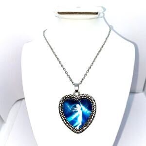 ELSA Frozen Heart Silver-Tone Pendant Necklace